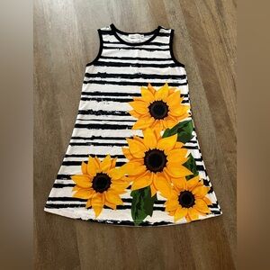 Sunshine Swing Sunflower Striped Kids Dress with under short - 8